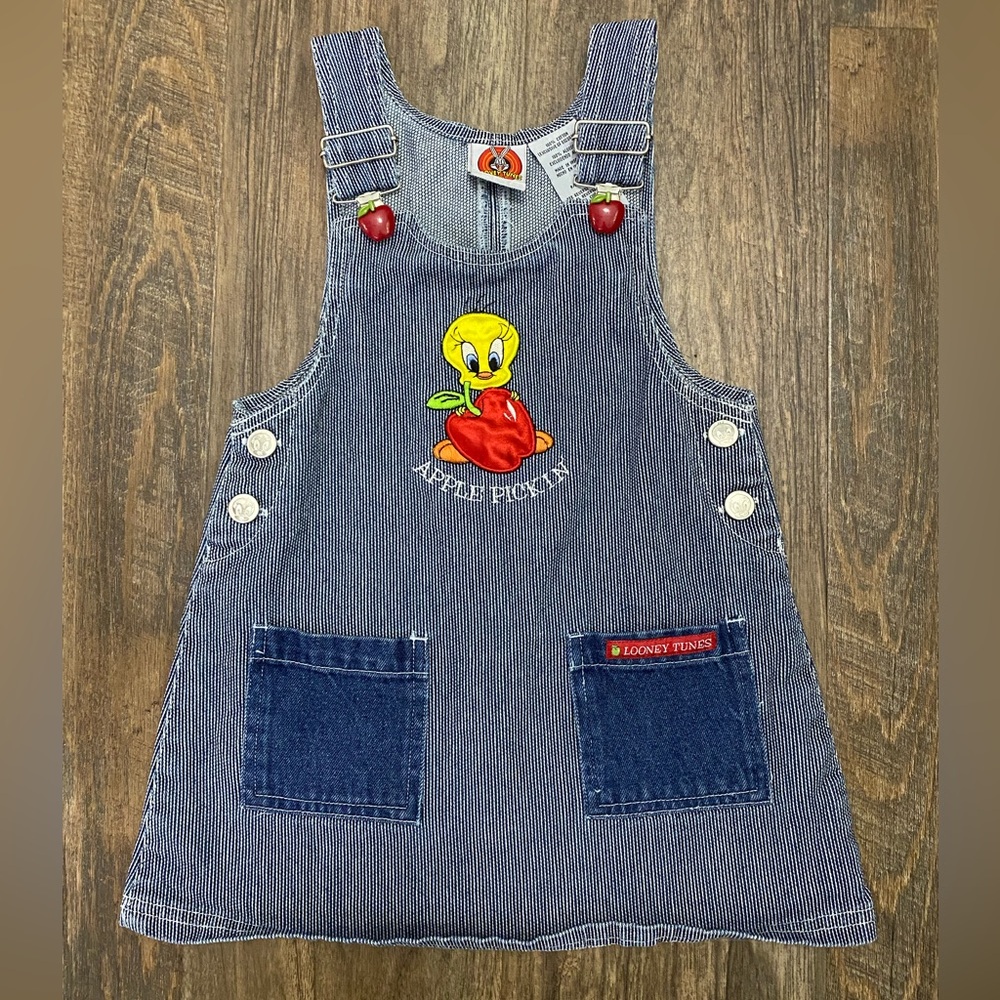 Vintage Tweet Bird Apple Pickin Overall dress